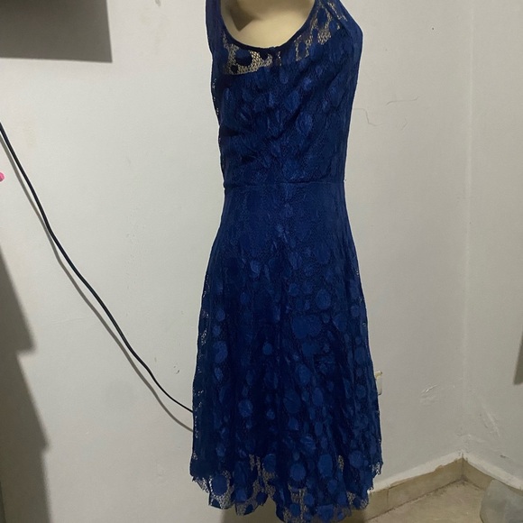 Armani Exchange Blue Fit and Flare Mini Dress - Picture 2 of 13